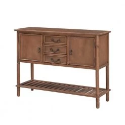 Mordern 45.20 in. Natural Standard Rectangle Wood Console Table with 3 Drawers by Z-joyee