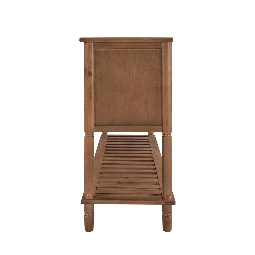 Mordern 45.20 in. Natural Standard Rectangle Wood Console Table with 3 Drawers by Z-joyee 2 Mordern 45.20 in. Natural Standard Rectangle Wood Console Table with 3 Drawers by Z-joyee - Image 2