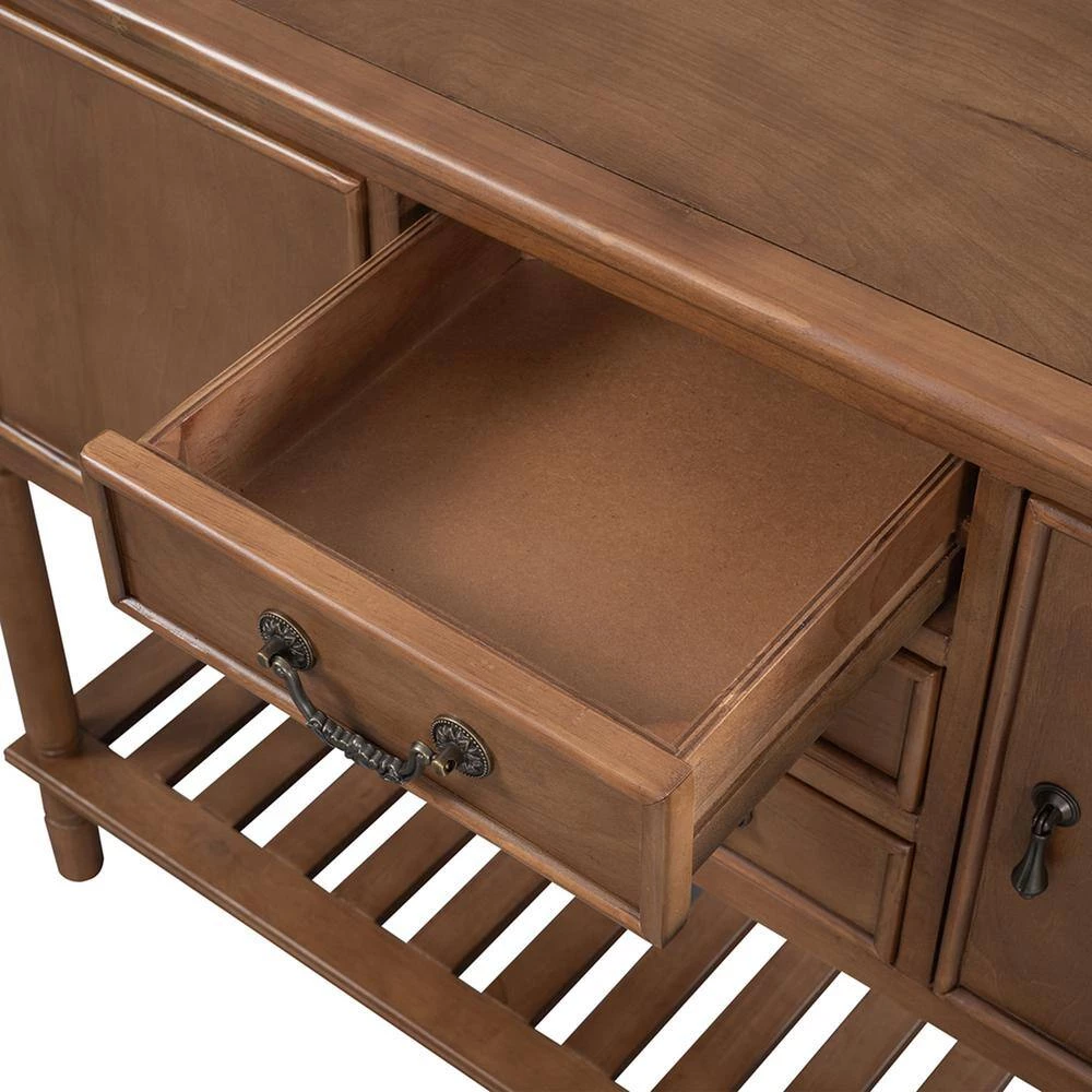 Mordern 45.20 in. Natural Standard Rectangle Wood Console Table with 3 Drawers by Z-joyee 9 Mordern 45.20 in. Natural Standard Rectangle Wood Console Table with 3 Drawers by Z-joyee - Image 9