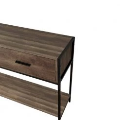 39.37 in. Natural Rectangle Particle Board Console Table with 2-Top Drawers and Open Shelf by Z-joyee -Cheap Z-joyee Store natural z joyee console tables p dj20220007 1f 1000