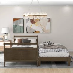 Wood Natural Twin Size Platform Bed with Trundle by Z-joyee -Cheap Z-joyee Store natural z joyee platform beds f fb857217221 c3 1000