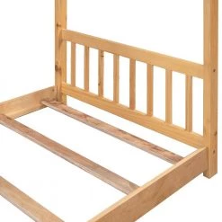 Wood Natural Twin Size House Platform Bed with Headboard by Z-joyee -Cheap Z-joyee Store natural z joyee platform beds f fb857219621 c3 1000
