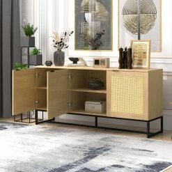 Natural Color Wicker Sideboard Storage Cabinet Wooden MDF Console Table by Z-joyee 11 Natural Color Wicker Sideboard Storage Cabinet Wooden MDF Console Table by Z-joyee -Cheap Z-joyee Store natural z joyee sideboards buffet tables p q202200037 31 1000