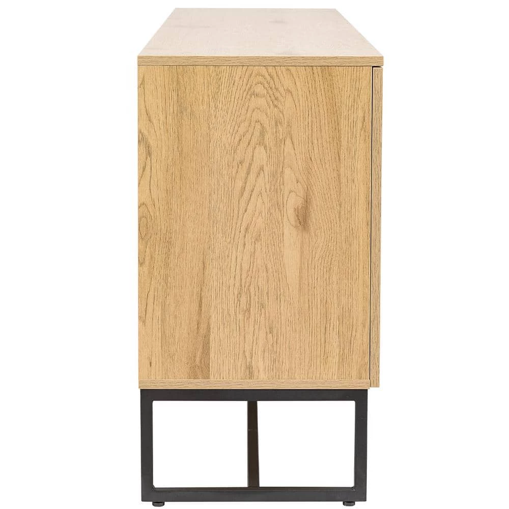 Natural Color Wicker Sideboard Storage Cabinet Wooden MDF Console Table by Z-joyee 2 Natural Color Wicker Sideboard Storage Cabinet Wooden MDF Console Table by Z-joyee - Image 2