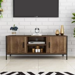 48.43 in. Natural TV Stand with 2-Storage Cabinets Fits TV's up to 50 in. by Z-joyee -Cheap Z-joyee Store natural z joyee tv stands p dj20220005 76 1000