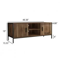 48.43 in. Natural TV Stand with 2-Storage Cabinets Fits TV's up to 50 in. by Z-joyee -Cheap Z-joyee Store natural z joyee tv stands p dj20220005 fa 1000
