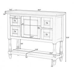 Modern Navy Blue Wood Storage Accent Cabinet with 4 Drawers, 1 Cabinet and 1 Shelf by Z-joyee -Cheap Z-joyee Store navy blue z joyee accent cabinets lyac87aav 4f 1000