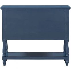 Modern Navy Blue Wood Storage Accent Cabinet with 4 Drawers, 1 Cabinet and 1 Shelf by Z-joyee -Cheap Z-joyee Store navy blue z joyee accent cabinets lyac87aav 66 1000