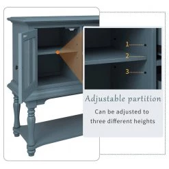 52 in. Navy Blue Standard Rectangle Wood Console Table with 2-Storage Drawers and Bottom Shelf by Z-joyee -Cheap Z-joyee Store navy blue z joyee console tables f fb857220283 c3 1000