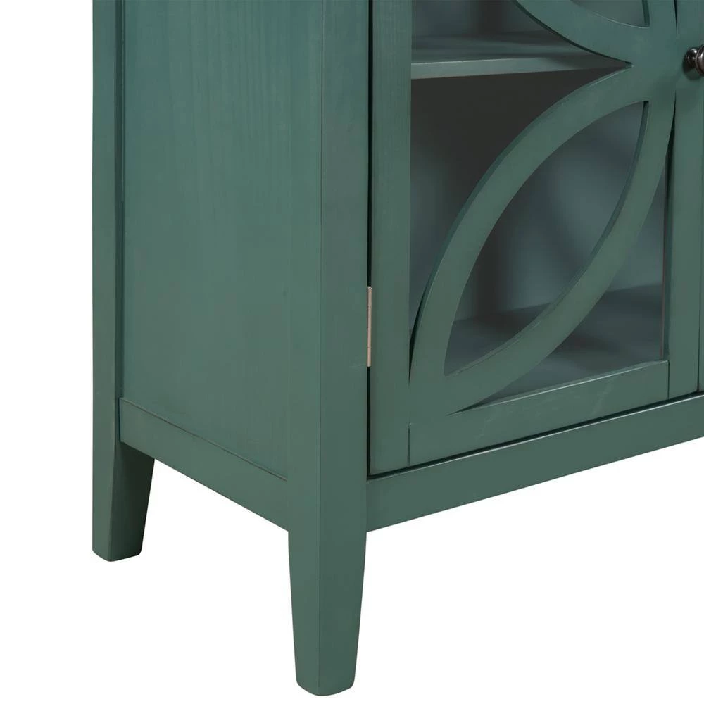 32 in. W Navy Green Accent Wooden Storage Cabinet with Decorative transparent Door by Z-joyee 6 32 in. W Navy Green Accent Wooden Storage Cabinet with Decorative transparent Door by Z-joyee - Image 6