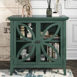 32 in. W Navy Green Accent Wooden Storage Cabinet with Decorative transparent Door by Z-joyee 13 32 in. W Navy Green Accent Wooden Storage Cabinet with Decorative transparent Door by Z-joyee -Cheap Z-joyee Store navy green z joyee accent cabinets ly wf284793aac c3 1000