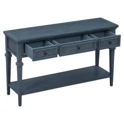 Classic Retro Style Navy Wood Chest with 3 Top Drawers by Z-joyee -Cheap Z-joyee Store navy z joyee accent cabinets lyac599aam 77 1000
