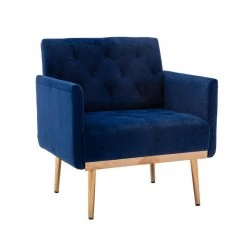 Navy Blue Velvet Accent Chair Leisure Single Sofa with Rose Golden Feet by Z-joyee -Cheap Z-joyee Store navy z joyee accent chairs p q202200018 c3 1000