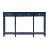 58.07 in. Navy Standard Rectangle Wood Console Table with Storage Shelf and Drawer by Z-joyee