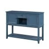 Retro 45.2 in. Navy Standard Rectangle Wood Console Table with Drawer by Z-joyee