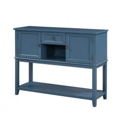 Retro 45.2 in. Navy Standard Rectangle Wood Console Table with Drawer by Z-joyee