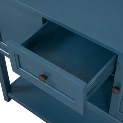 Retro 45.2 in. Navy Standard Rectangle Wood Console Table with Drawer by Z-joyee -Cheap Z-joyee Store navy z joyee console tables ly w113753741 fa 1000