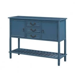 Mordern 45.20 in. Navy Standard Rectangle Wood Console Table with 3 Drawers by Z-joyee