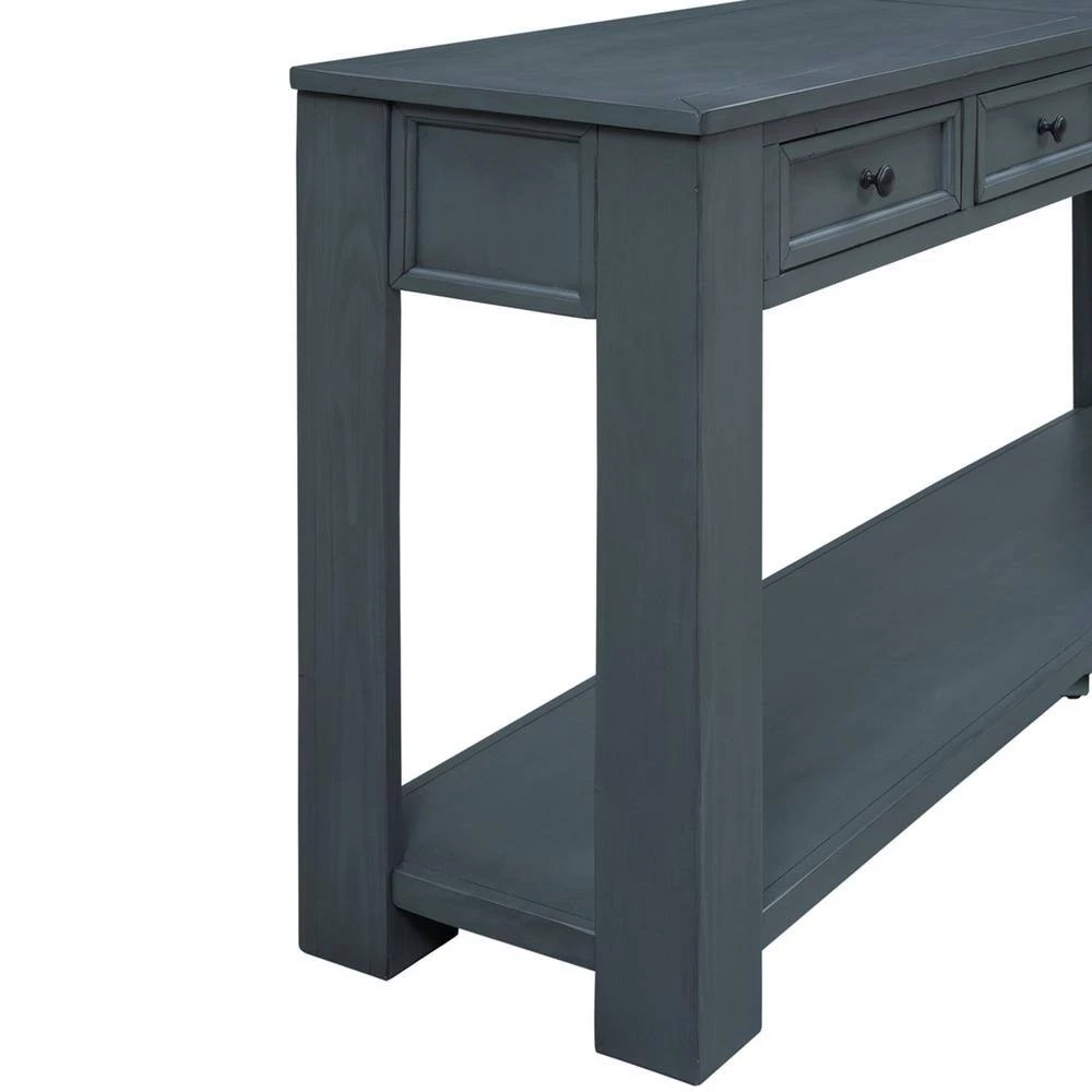 Rustic 63 in. Navy Standard Rectangle Wood Console Table with 4 Drawers by Z-joyee 10 Rustic 63 in. Navy Standard Rectangle Wood Console Table with 4 Drawers by Z-joyee - Image 10