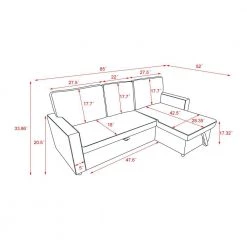 Living Room 85 in. W Navy Blue Square Arm 3-Seat Polyester L -Shaped Modern Sectional Sofa by Z-joyee 12 Living Room 85 in. W Navy Blue Square Arm 3-Seat Polyester L -Shaped Modern Sectional Sofa by Z-joyee -Cheap Z-joyee Store navy z joyee sectional sofas ljp w487s00010 44 1000