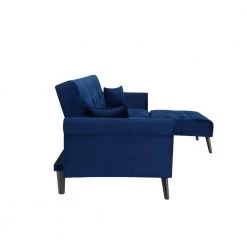 115 in. Navy Blue Velvet Twin Size Convertible Sofa Bed Sleeper by Z-joyee -Cheap Z-joyee Store navy z joyee sofa beds p q202200350 40 1000