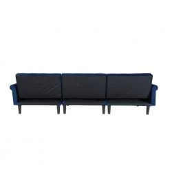 115 in. Navy Blue Velvet Twin Size Convertible Sofa Bed Sleeper by Z-joyee -Cheap Z-joyee Store navy z joyee sofa beds p q202200350 66 1000