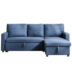 82.1 in. Navy Polyester Twin Size Reversible Sectional Sofa Functional Sofa Bed by Z-joyee -Cheap Z-joyee Store navy z joyee sofa beds p q202200355 c3 1000