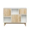 Oak Wood Storage Cabinet with 3 Cabinets and 3 Shelf by Z-joyee