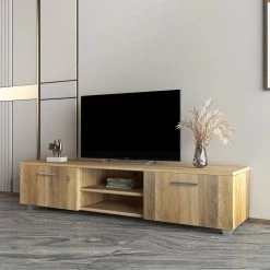 63 in. Oak TV stands Fits TV's up to 70 in. with Cable Management by Z-joyee -Cheap Z-joyee Store oak z joyee tv stands f fb857215593 31 1000