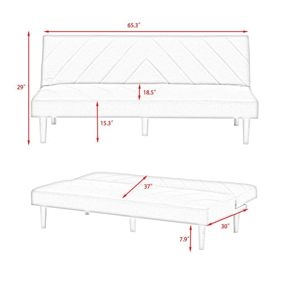 Pink Futon Variable Bed Living Room Folding Sofa by Z-joyee 6 Pink Futon Variable Bed Living Room Folding Sofa by Z-joyee - Image 6