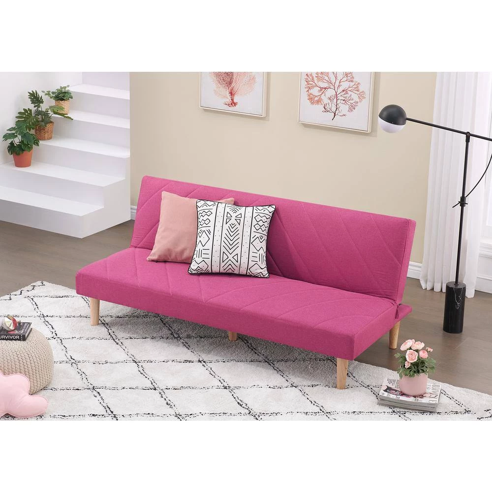 Pink Futon Variable Bed Living Room Folding Sofa by Z-joyee 7 Pink Futon Variable Bed Living Room Folding Sofa by Z-joyee - Image 7