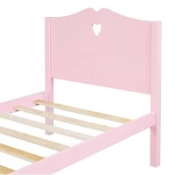 Wood Pink Twin Platform Bed with Headboard by Z-joyee -Cheap Z-joyee Store pink z joyee platform beds f fb857217917 4f 1000