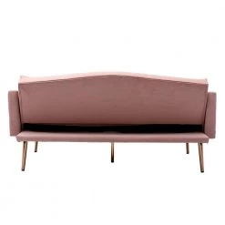 65.35 in. Square Arm Straight Velvet Sofa Accent Sofa Loveseat Sofa with Stainless Feet in Pink by Z-joyee -Cheap Z-joyee Store pink z joyee sofas couches p s202200064 66 1000