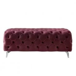 Red Upholstered Velvet Button-Tufted Ottoman Bench 51.18 in. W x 18.89 in. H x 19.68 in. D by Z-joyee