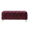 18.89 in. H x 51.18 in. W x 19.68 in. D Red Button-Tufted Ottoman Bench Upholstered Velvet Footrest Stool Accent Bench by Z-joyee