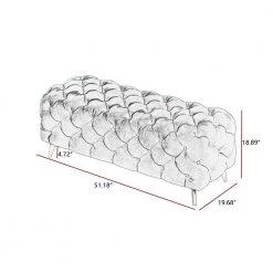 18.89 in. H x 51.18 in. W x 19.68 in. D Red Button-Tufted Ottoman Bench Upholstered Velvet Footrest Stool Accent Bench by Z-joyee -Cheap Z-joyee Store red z joyee bedroom benches p s202200341 76 1000