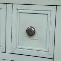 Retro Blue Wood Storage Cabinets with 4 Drawers and Bottom Shelf by Z-joyee -Cheap Z-joyee Store retro blue z joyee accent cabinets lyac263aac 1f 1000