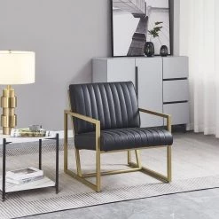 26 in. Gray Faux Leather Steel Arm Chair (Set of 1) by Z-joyee 14 26 in. Gray Faux Leather Steel Arm Chair (Set of 1) by Z-joyee -Cheap Z-joyee Store retro gray z joyee accent chairs bd hw24002856 fa 1000