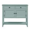 39 in. Retro Green Standard Rectangle Wood Console Table with 2-Drawers, 2-Cabinets and 1-Shelf by Z-joyee