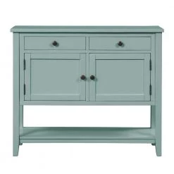 39 in. Retro Green Standard Rectangle Wood Console Table with 2-Drawers, 2-Cabinets and 1-Shelf by Z-joyee