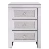 3-Drawer Silver Mirrored Nightstand 26 in. X 17.7 in. X 13.7 in. by Z-joyee