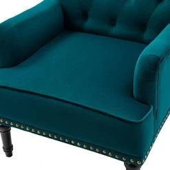 Mordern 28.5 in. W Teal Velvet Nailhead Trim Arm Chair by Z-joyee -Cheap Z-joyee Store teal z joyee accent chairs ly w113752340 44 1000