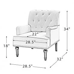 Mordern 28.5 in. W Teal Velvet Nailhead Trim Arm Chair by Z-joyee -Cheap Z-joyee Store teal z joyee accent chairs ly w113752340 4f 1000