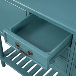 Mordern 45.20 in. Teal Standard Rectangle Wood Console Table with 3 Drawers by Z-joyee 16 Mordern 45.20 in. Teal Standard Rectangle Wood Console Table with 3 Drawers by Z-joyee -Cheap Z-joyee Store teal z joyee console tables ly w113753752 1f 1000