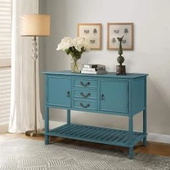 Mordern 45.20 in. Teal Standard Rectangle Wood Console Table with 3 Drawers by Z-joyee 19 Mordern 45.20 in. Teal Standard Rectangle Wood Console Table with 3 Drawers by Z-joyee -Cheap Z-joyee Store teal z joyee console tables ly w113753752 31 1000