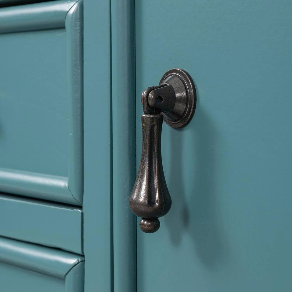 Mordern 45.20 in. Teal Standard Rectangle Wood Console Table with 3 Drawers by Z-joyee 8 Mordern 45.20 in. Teal Standard Rectangle Wood Console Table with 3 Drawers by Z-joyee - Image 8