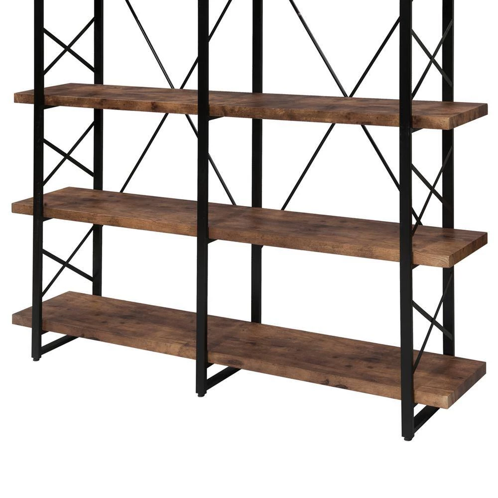 71 in.Tiger Metal 5 Shelf Etageres Bookcase with Wood Shelf by Z-joyee 4 71 in.Tiger Metal 5 Shelf Etageres Bookcase with Wood Shelf by Z-joyee - Image 4