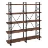 71 in.Tiger Metal 5 Shelf Etageres Bookcase with Wood Shelf by Z-joyee