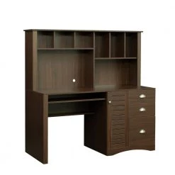 59.06 in. Rectangular Walnut Home Office Computer Desk with Hutch by Z-joyee -Cheap Z-joyee Store walnut z joyee computer desks f fb857219393 44 1000
