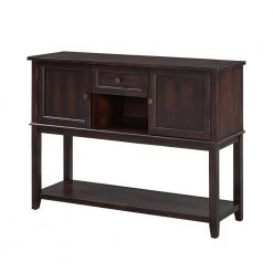 Retro 45.2 in. Walnut Standard Rectangle Wood Console Table with Drawer by Z-joyee
